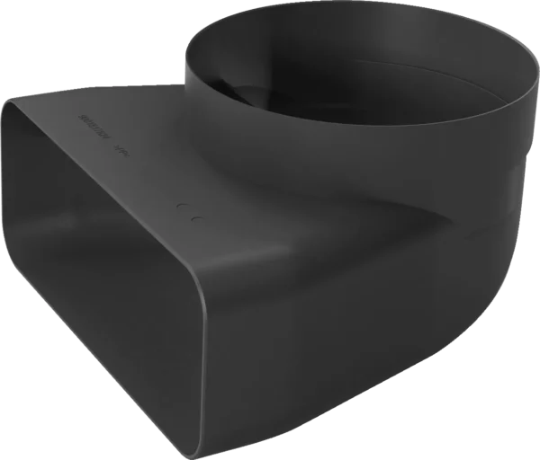 Угловой переходник для соединения плоских/круглых воздуховодов, черный, Ø150 мм, угол = 90° 17005350 HEZ9VDSI1